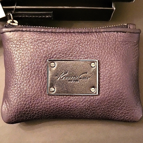 NEW Kenneth Cole Black Pebble Leather Wallet/Coin-Purse - Picture 5 of 15